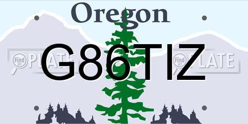 G86TIZ Oregon License Plate