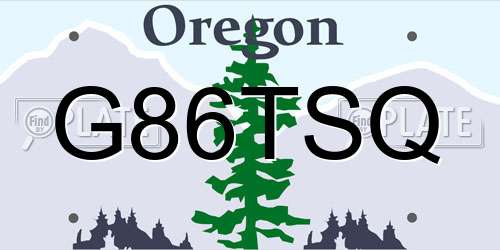 G86TSQ Oregon License Plate
