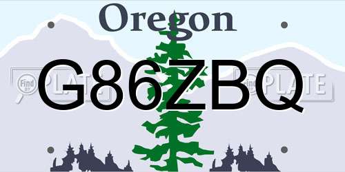G86ZBQ Oregon License Plate