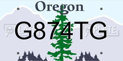 G874TG Oregon License Plate