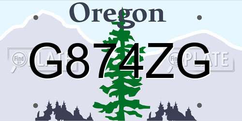 G874ZG Oregon License Plate