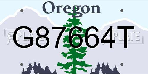 G87664T Oregon License Plate