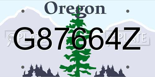 G87664Z Oregon License Plate