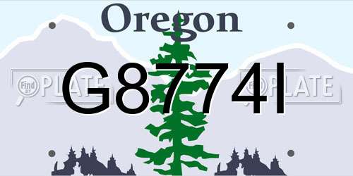 G8774I Oregon License Plate