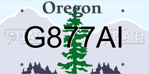 G877AI Oregon License Plate
