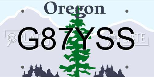 G87YSS Oregon License Plate