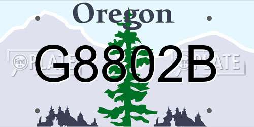 G8802B Oregon License Plate