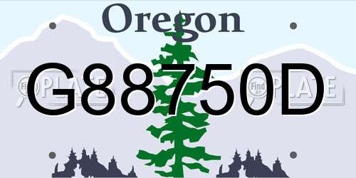 G88750D Oregon License Plate