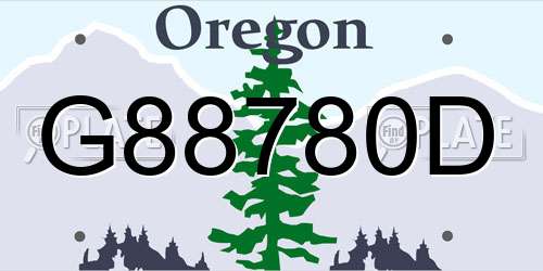 G88780D Oregon License Plate