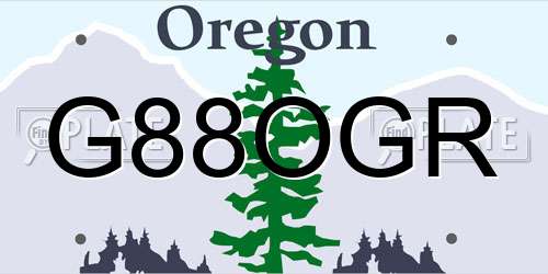 G88OGR Oregon License Plate