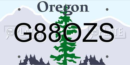 G88OZS Oregon License Plate