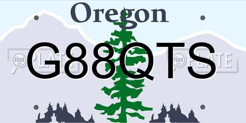 G88QTS Oregon License Plate