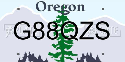 G88QZS Oregon License Plate