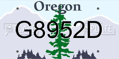 G8952D Oregon License Plate
