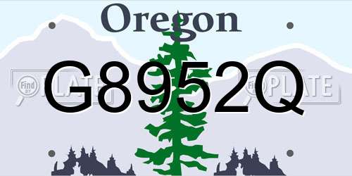 G8952Q Oregon License Plate