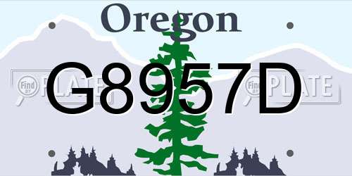G8957D Oregon License Plate