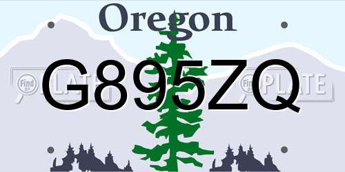 G895ZQ Oregon License Plate