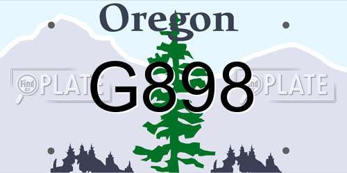 G898 Oregon License Plate