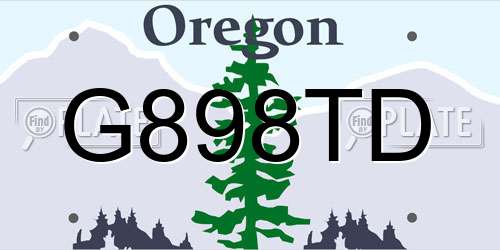 G898TD Oregon License Plate