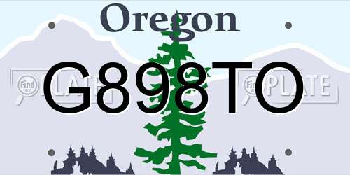 G898TO Oregon License Plate