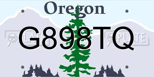 G898TQ Oregon License Plate