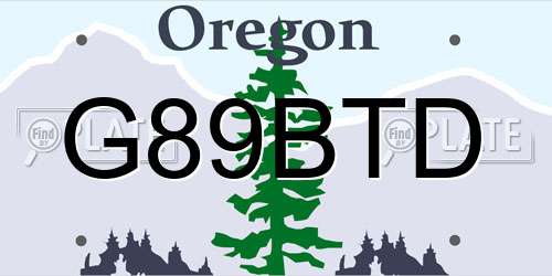 G89BTD Oregon License Plate