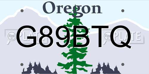 G89BTQ Oregon License Plate