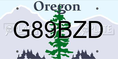 G89BZD Oregon License Plate