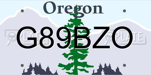G89BZO Oregon License Plate