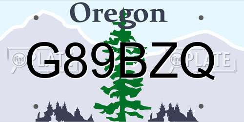 G89BZQ Oregon License Plate