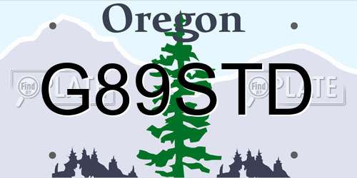 G89STD Oregon License Plate