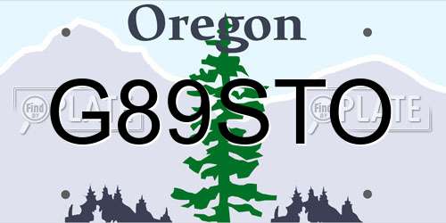G89STO Oregon License Plate