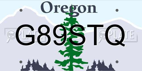 G89STQ Oregon License Plate