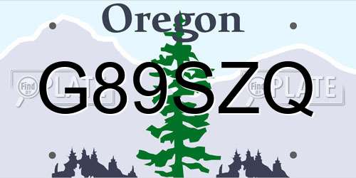 G89SZQ Oregon License Plate