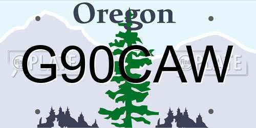 G90CAW Oregon License Plate