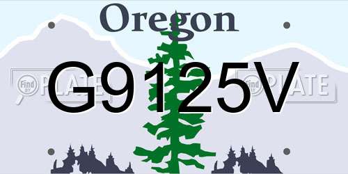 G9125V Oregon License Plate