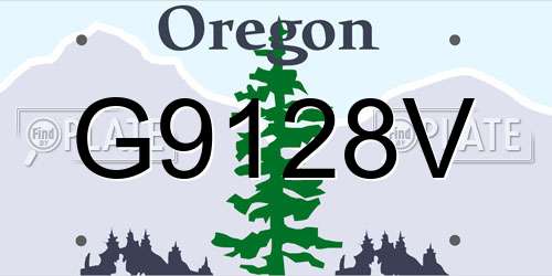G9128V Oregon License Plate