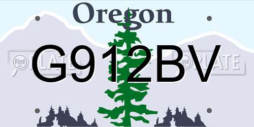 G912BV Oregon License Plate