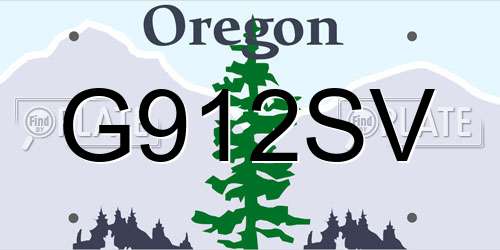 G912SV Oregon License Plate