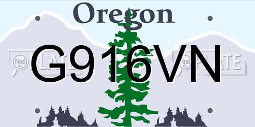 G916VN Oregon License Plate