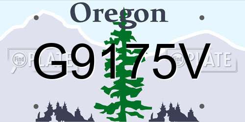 G9175V Oregon License Plate