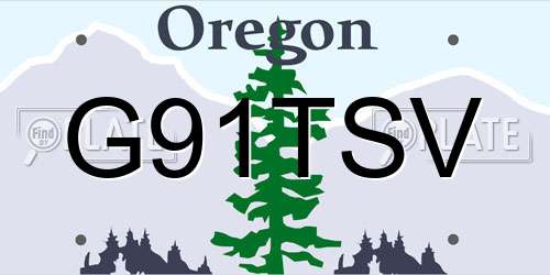 G91TSV Oregon License Plate