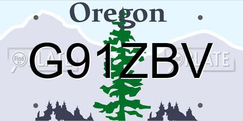 G91ZBV Oregon License Plate