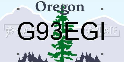 G93EGI Oregon License Plate