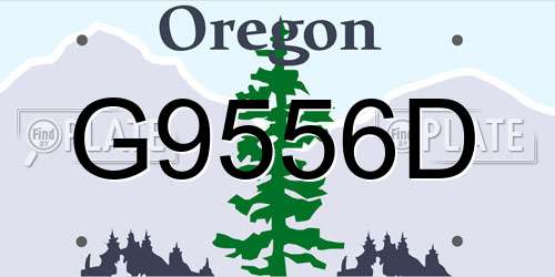G9556D Oregon License Plate