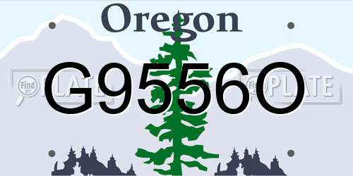 G9556O Oregon License Plate