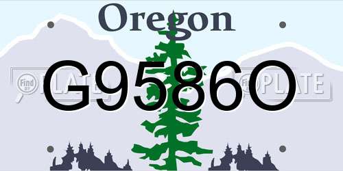 G9586O Oregon License Plate