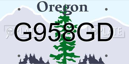 G958GD Oregon License Plate
