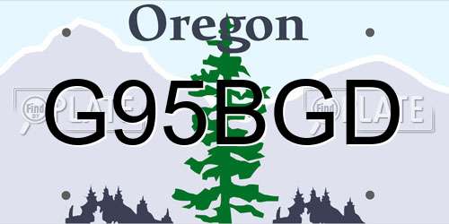 G95BGD Oregon License Plate