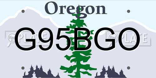 G95BGO Oregon License Plate
